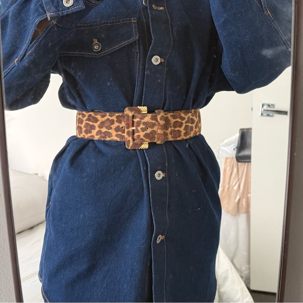 Vintage Leopard Print Women's Belt